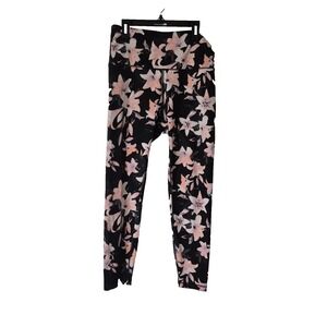 Victoria Secret Leggings Womens Size12 Black Floral Print Essential